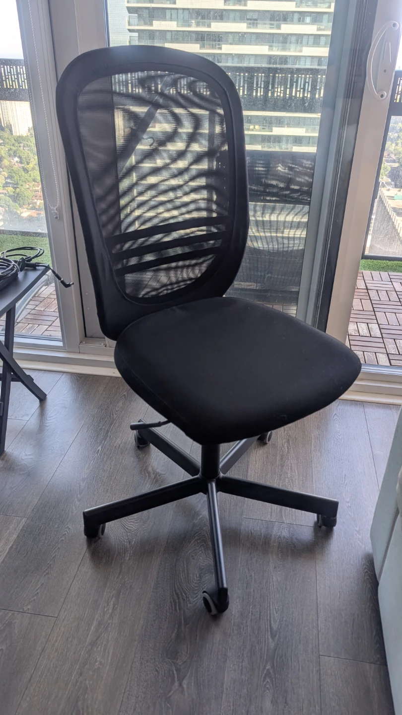 FLINTAN IKEA Black Mesh Office Chair with Removable Seat Cover