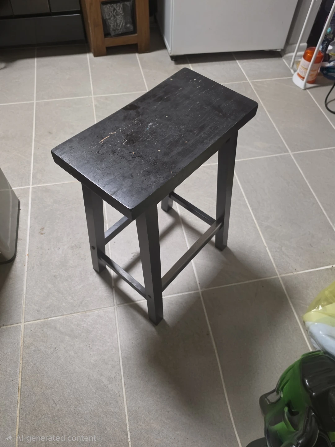 Black Wooden Stool - photo 3