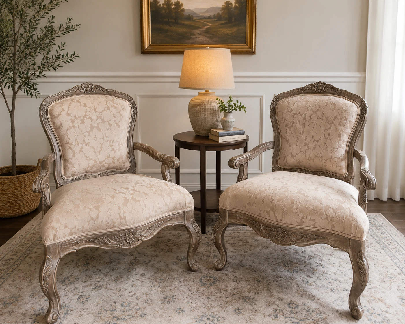 Ornate French Style Accent Chair