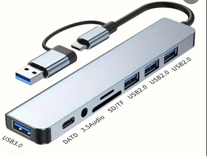 8-in-2 USB Hub with SD/TF Card Reader - photo 3