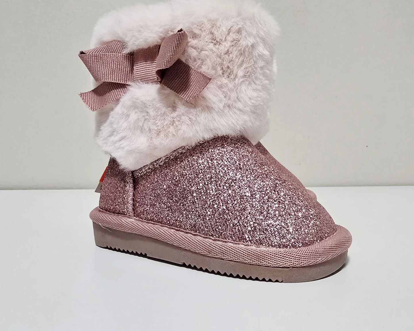 Girls Pink Glitter Boots with Faux Fur Trim - photo 4