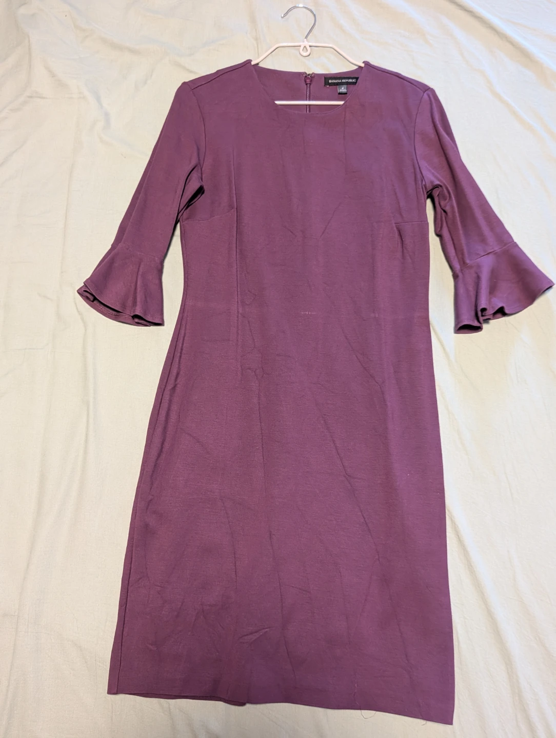 Banana Republic Purple Dress with Bell Sleeves
