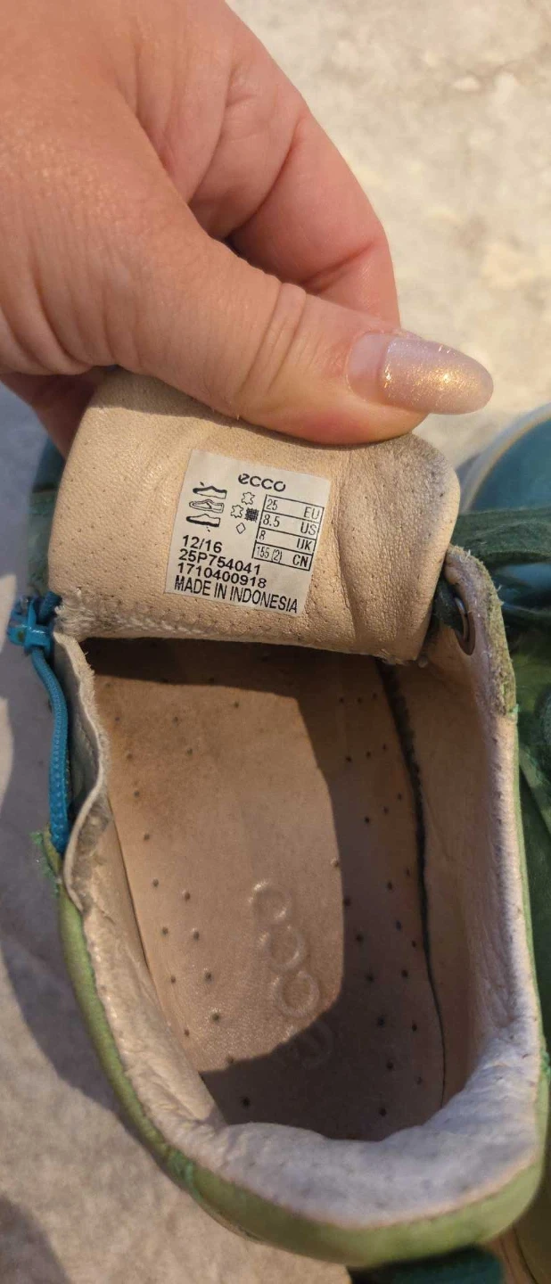 ECCO Green Leather Sneakers Size 22 - photo 3
