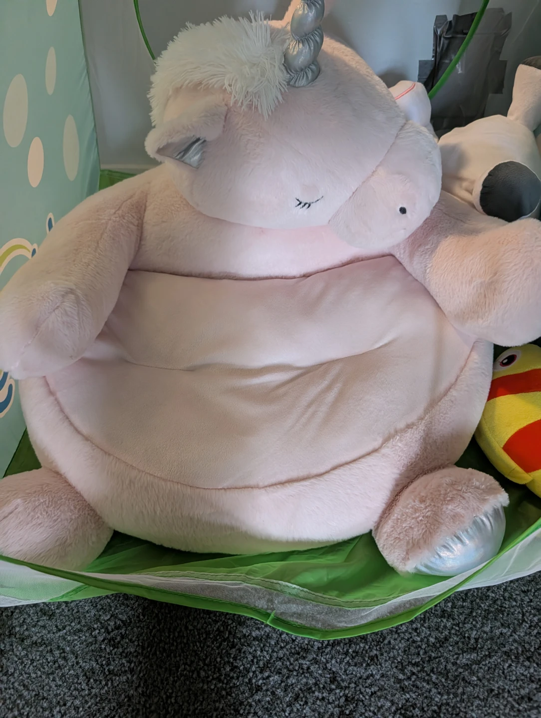 Large Pink Plush Unicorn Stuffed Animal Sofa
