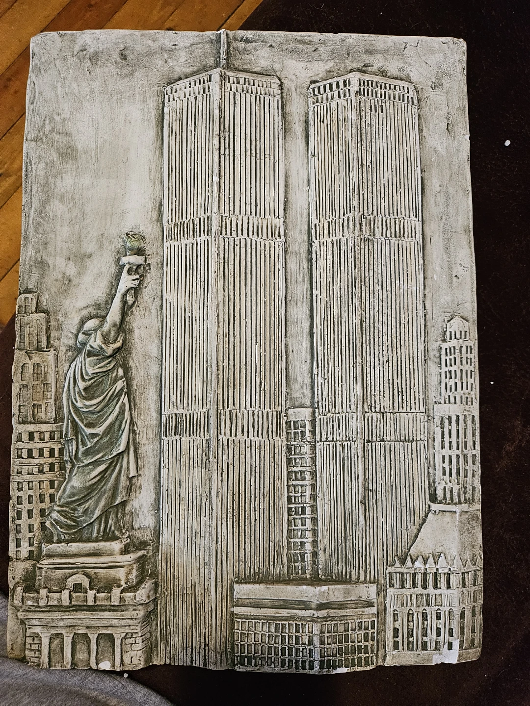Twin Towers and Statue of Liberty Wall Plaque