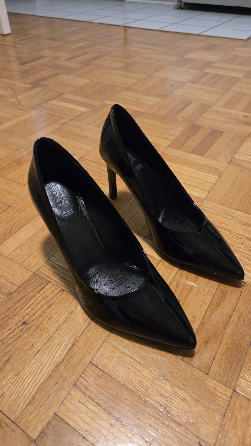 Geox Black Patent Leather High Heels 36.5