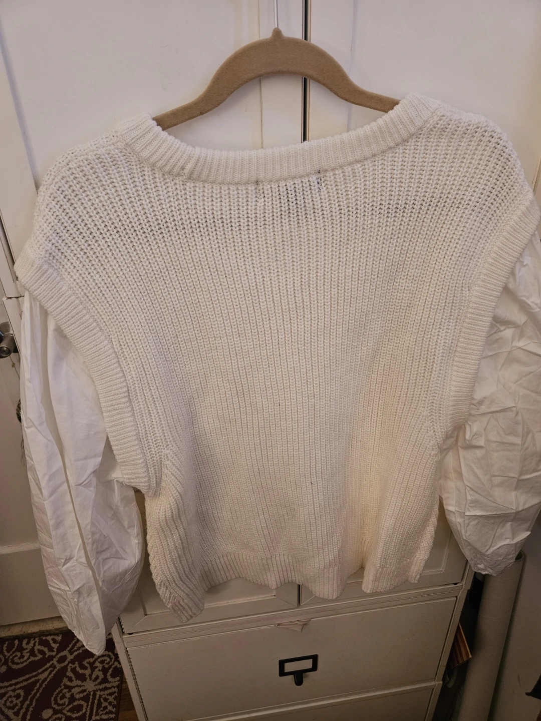 Sanctuary Women's White Knit Sweater with Puff Sleeves - XL - photo 4
