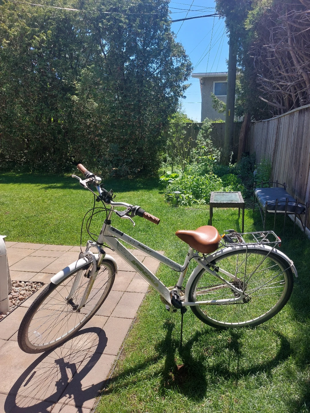 White Hybrid Bicycle