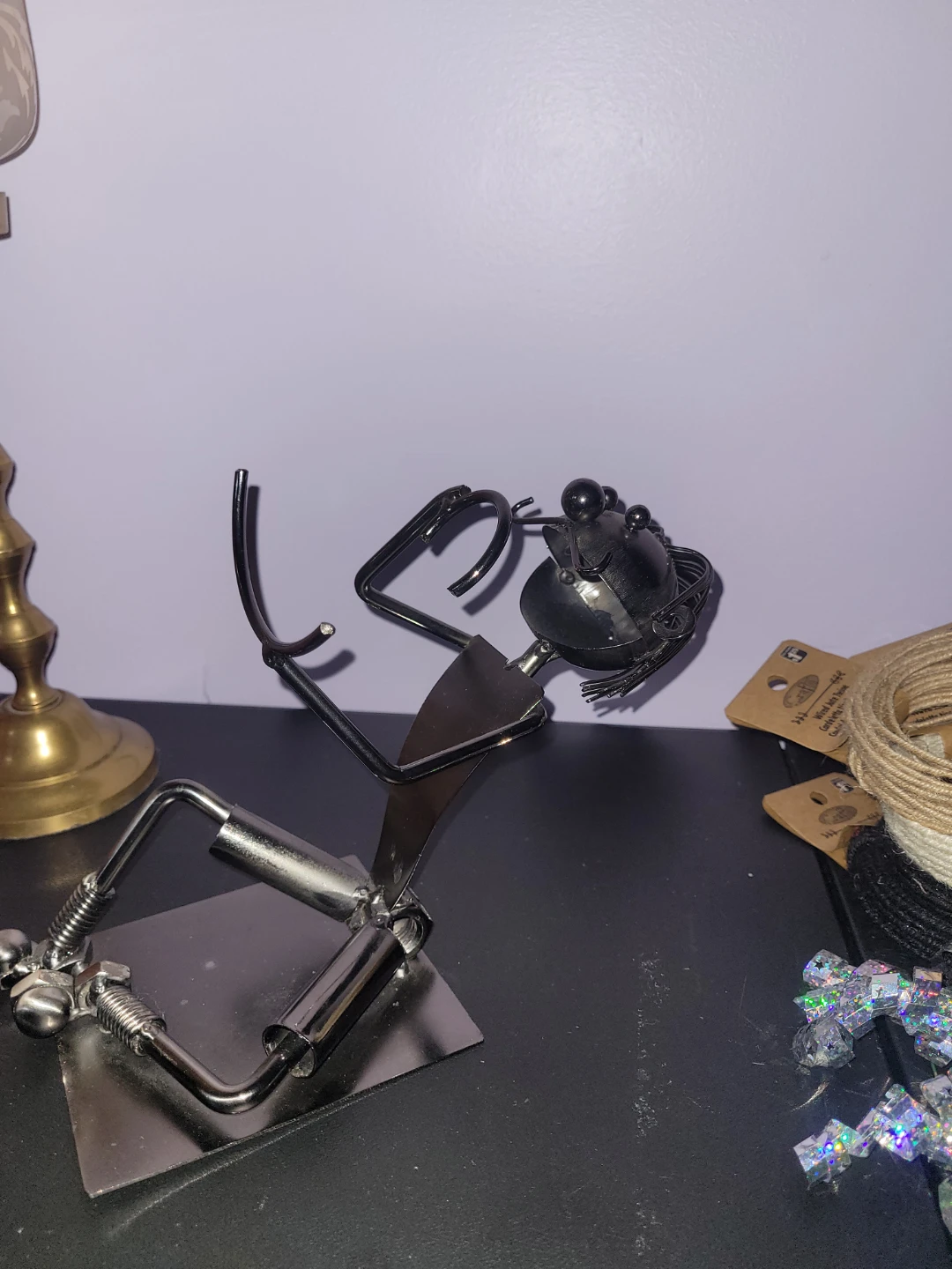 Metal Figurine wine bottle holder