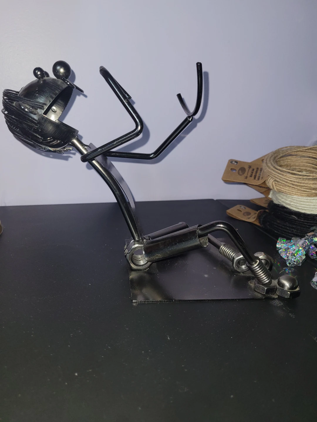 Metal Figurine wine bottle holder - photo 2
