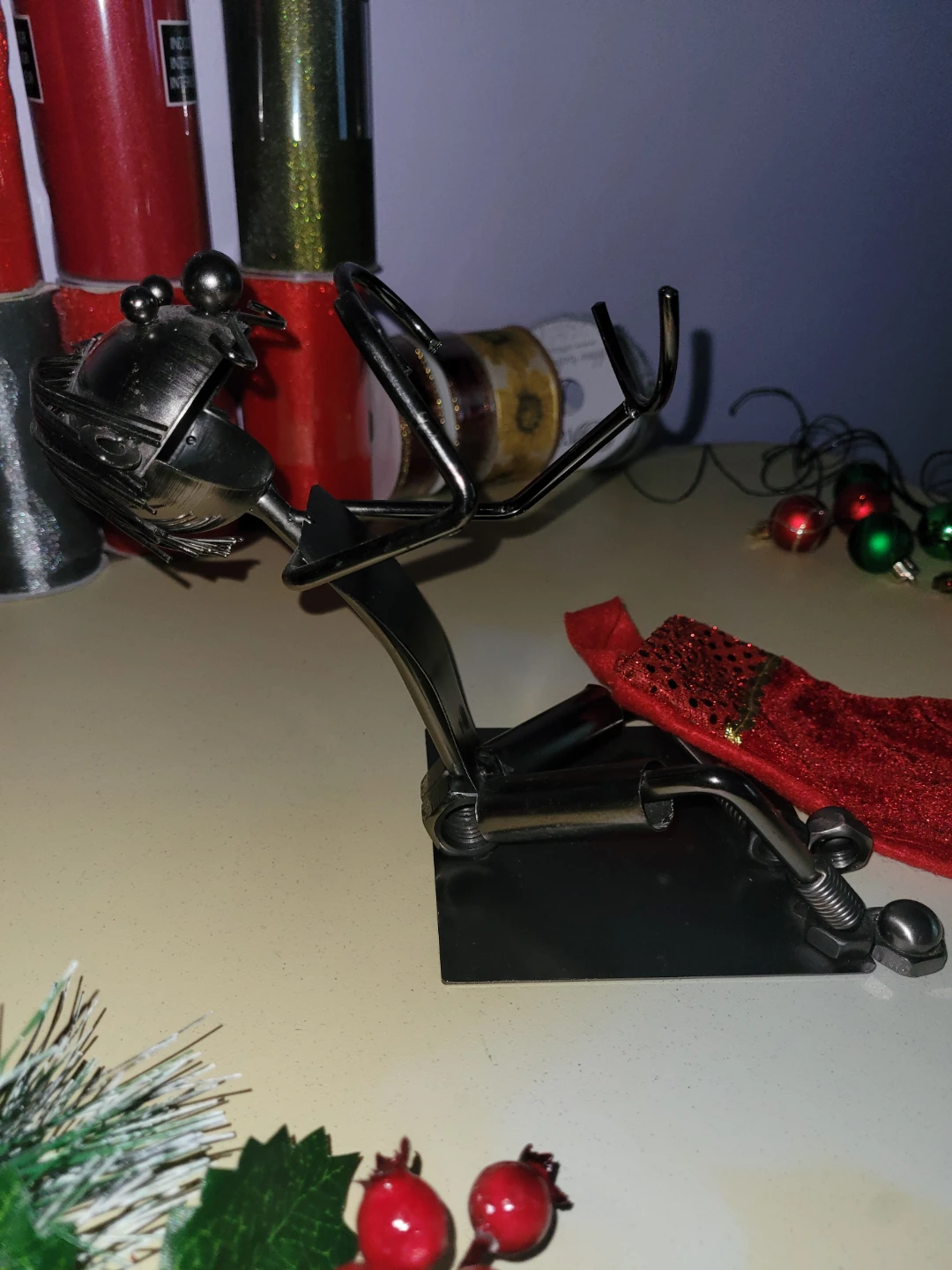 Metal Figurine wine bottle holder - photo 4