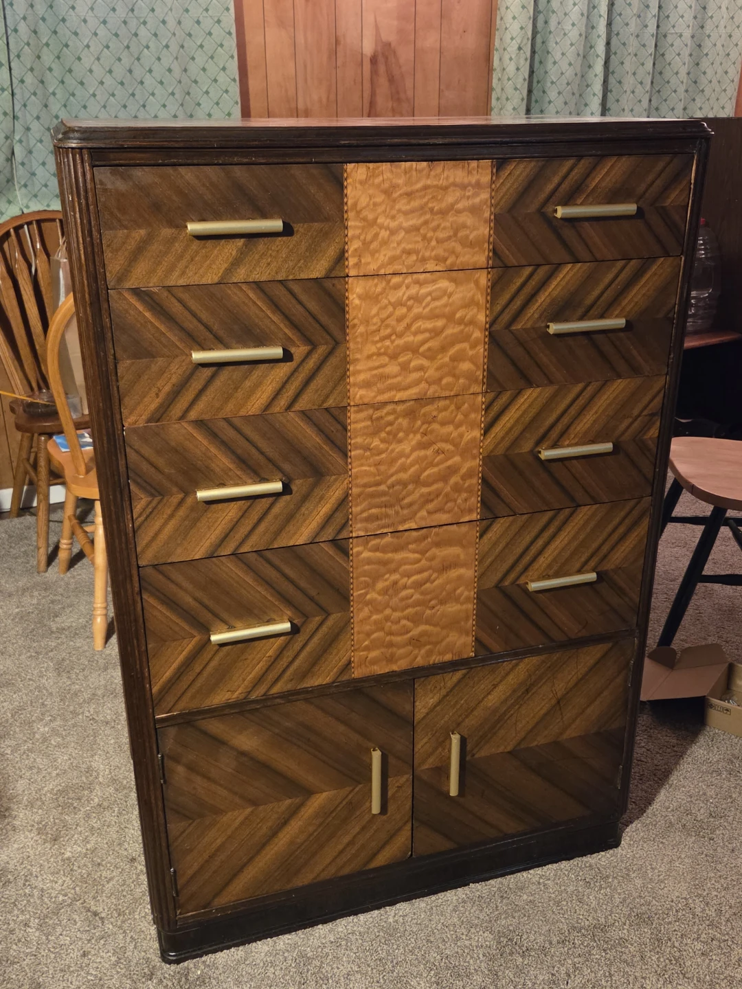 Vintage Waterfall Dresser with 4 Drawers - photo 3