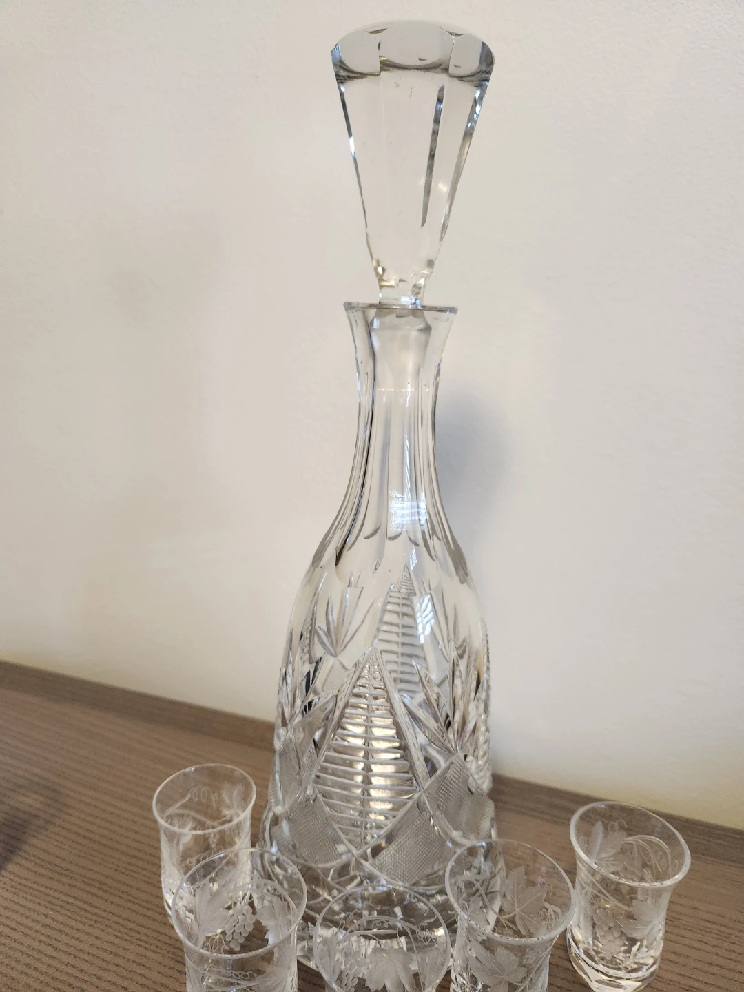 Crystal Decanter and 6 Shot Glasses Set - photo 3
