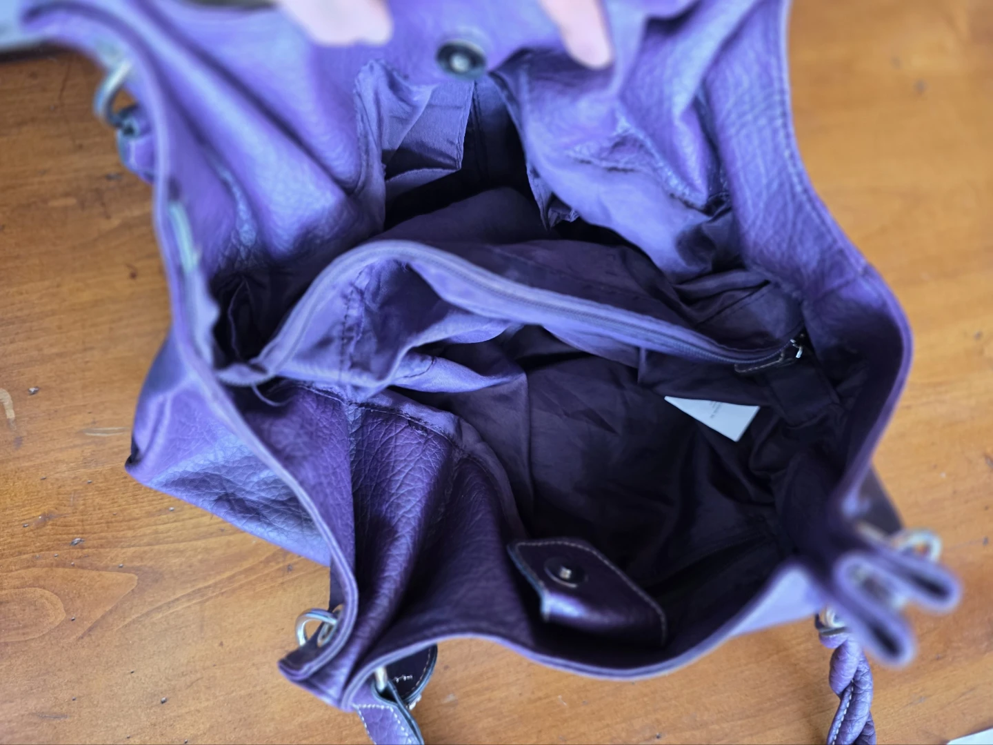 Purple Faux Leather Shoulder Bag - photo 2