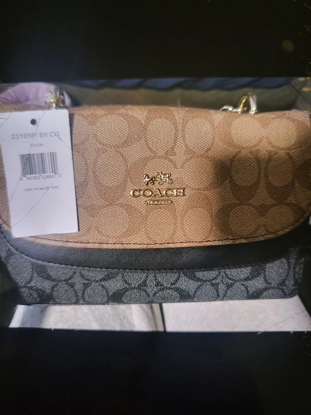 Coach Low Lth Md Zip Tote Bag