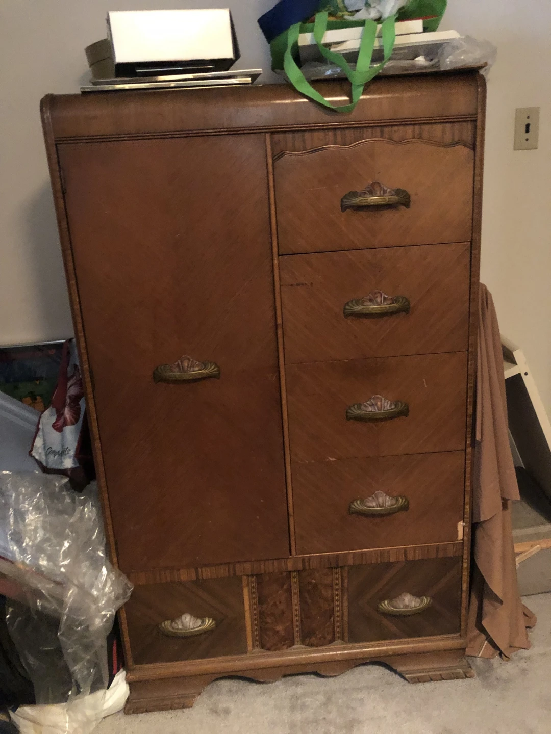 Vintage Wood Dresser with Mirror and Wardrobe Set - photo 2