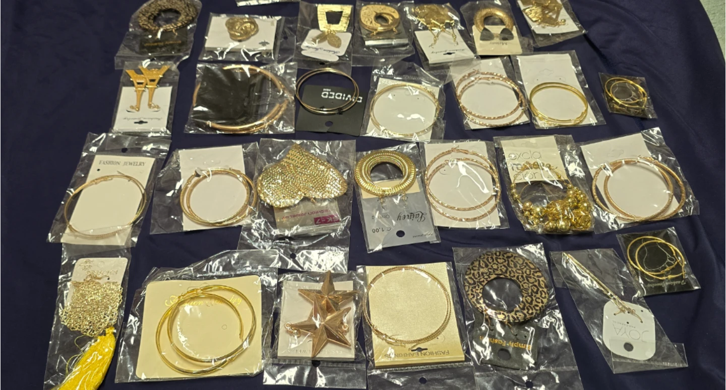 Brand new  Assorted Gold-Tone Fashion Earrings and Jewellery Lot