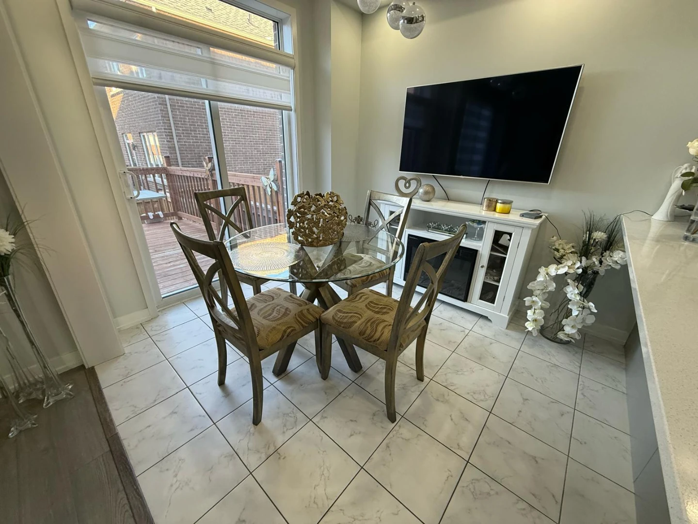 Glass Top Dining Table with 4 Chairs - photo 2