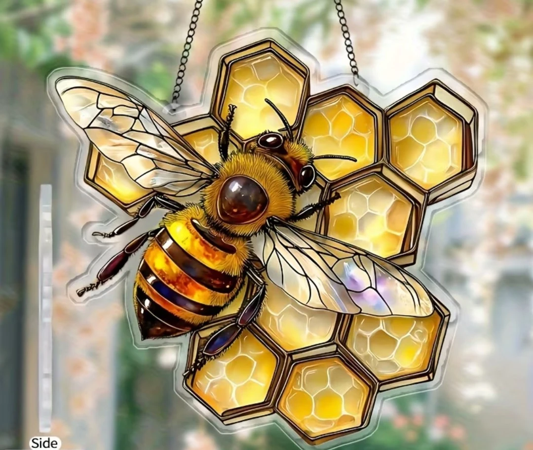 Bee and Honeycomb window Suncatcher - photo 2