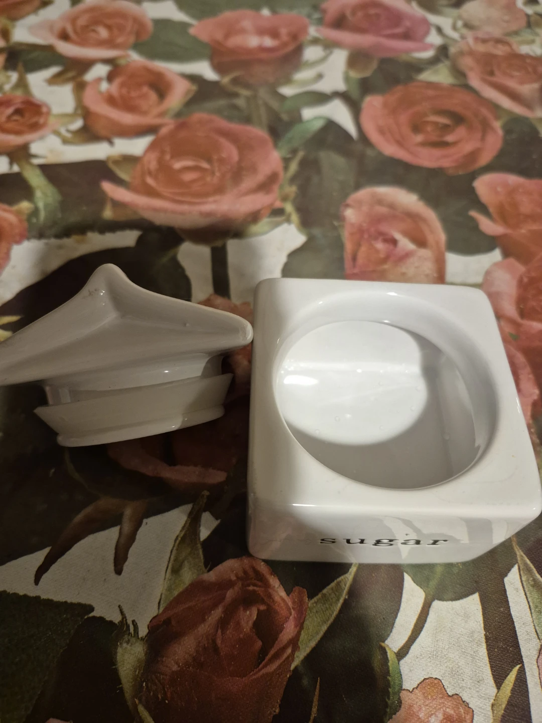 White Ceramic Sugar Canister with Lid - photo 3