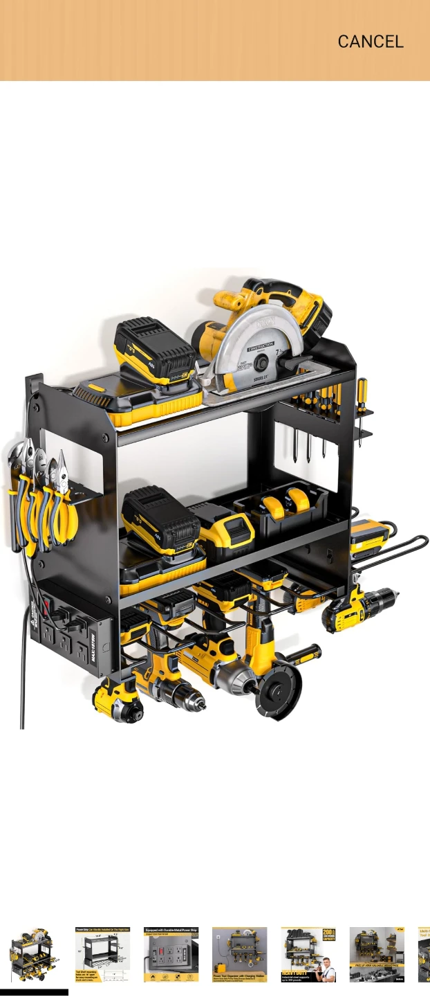 Power Tool Organizer with Charging Station
