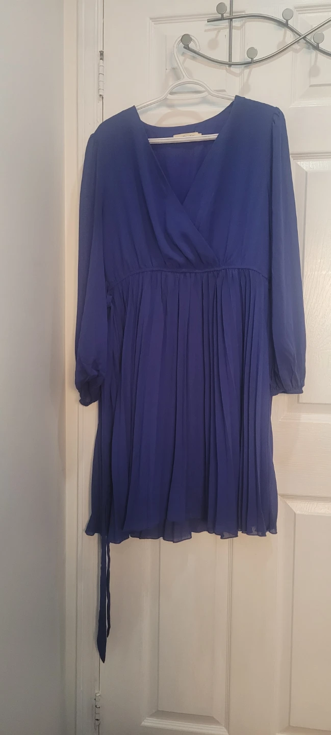 Royal Blue Pleated Dress
