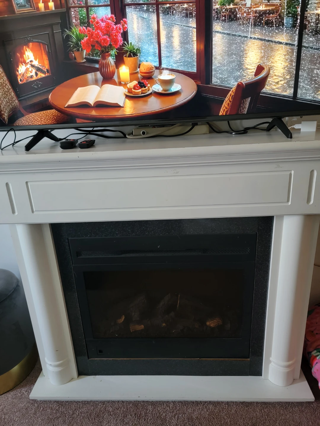 Electric Fireplace with Mantel - photo 3