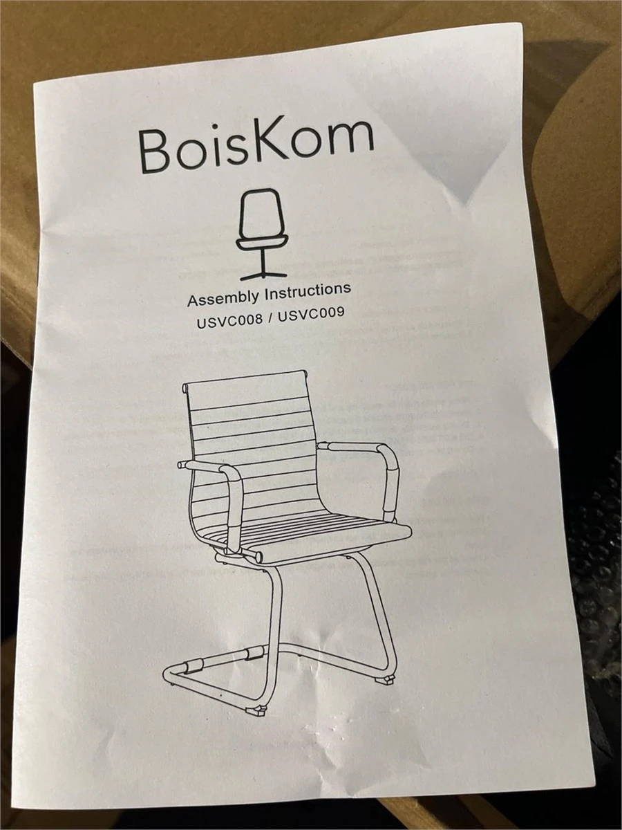 BoisKom Black Faux Leather Conference Chair - Set of 2 - photo 4