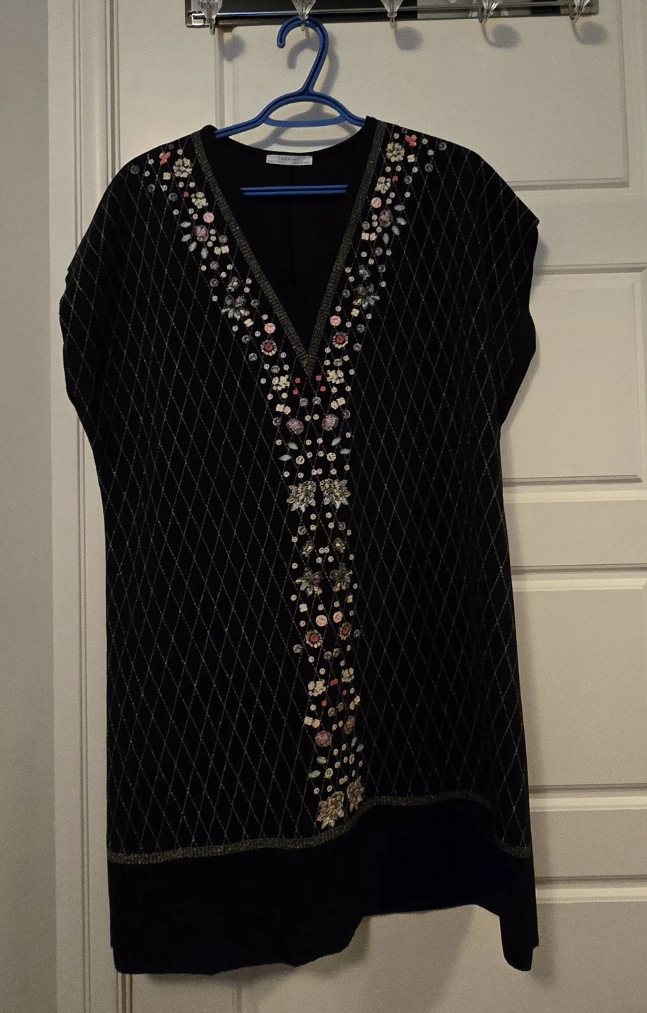 Zara Basic Black Embellished Dress XL