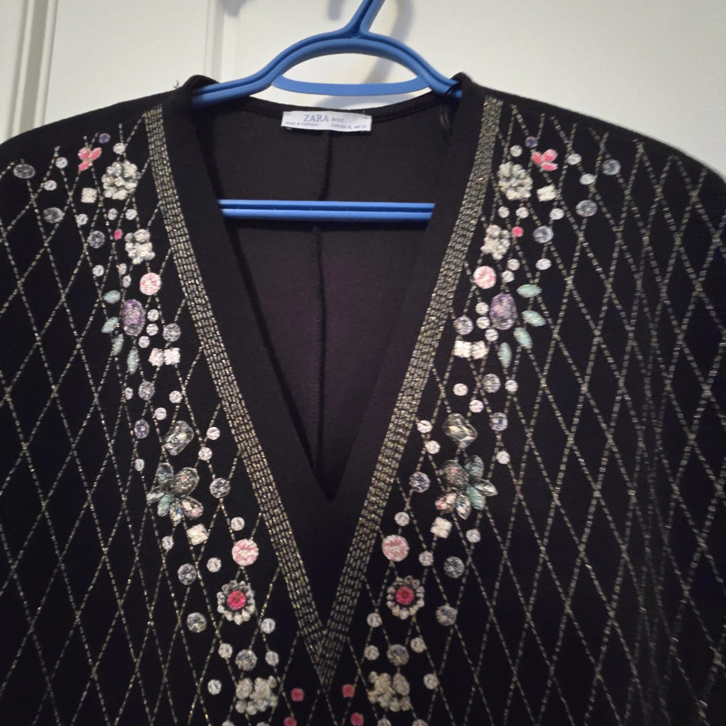 Zara Basic Black Embellished Dress XL - photo 2