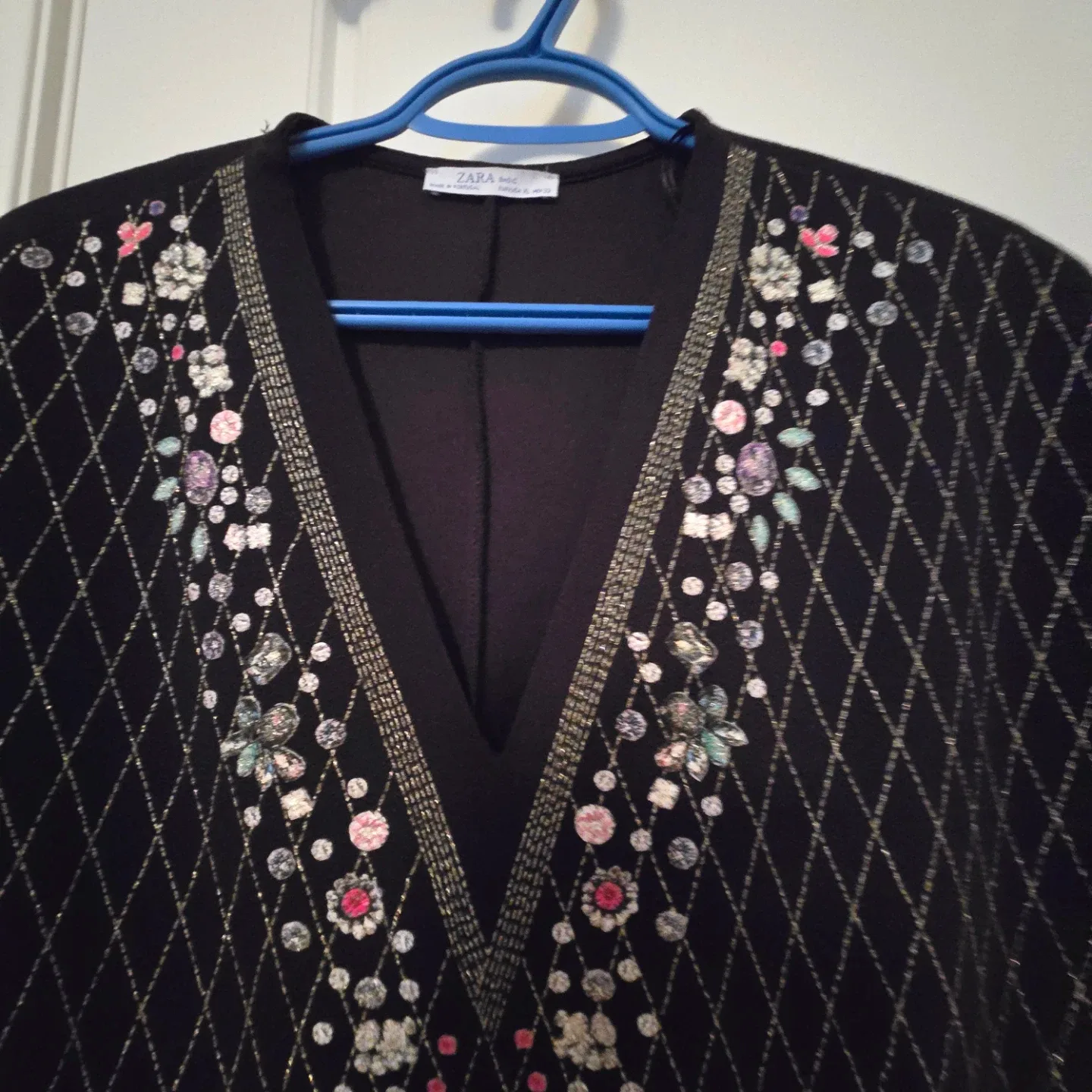 Zara Basic Black Embellished Dress XL - photo 2