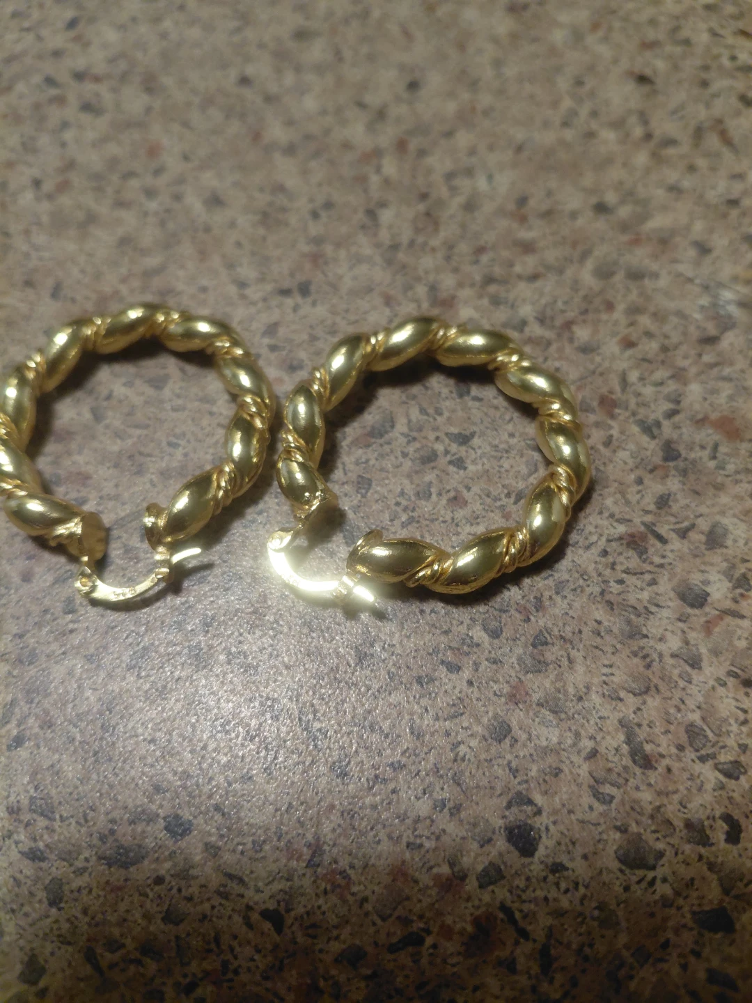 Gold Twisted Hoop Earrings 18k