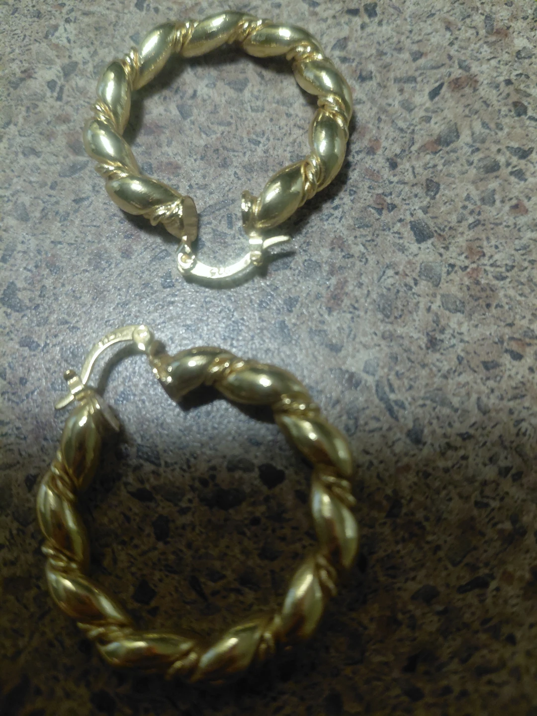 Gold Twisted Hoop Earrings 18k - photo 2