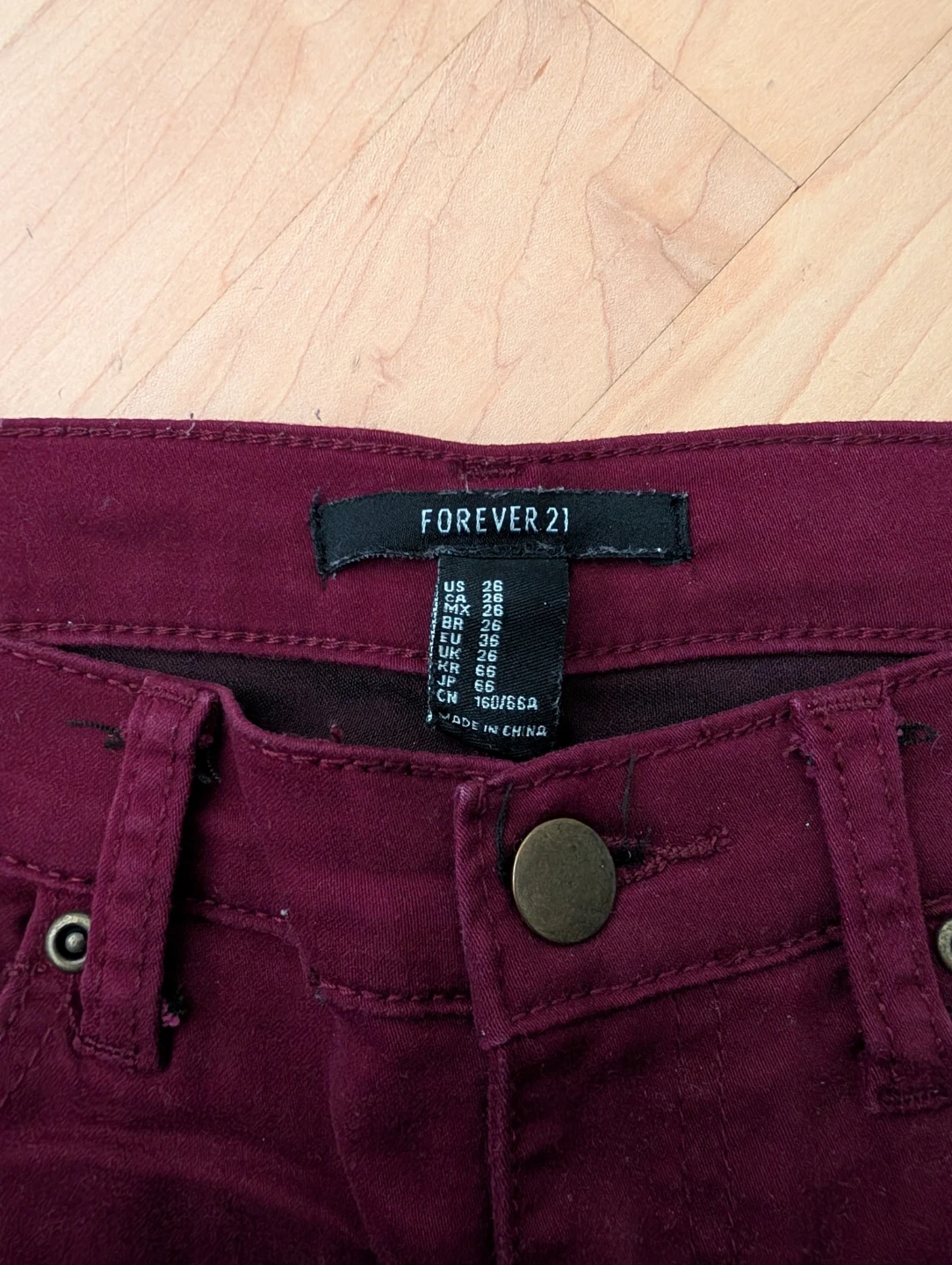 Forever 21 Burgundy jeans - skinny fit