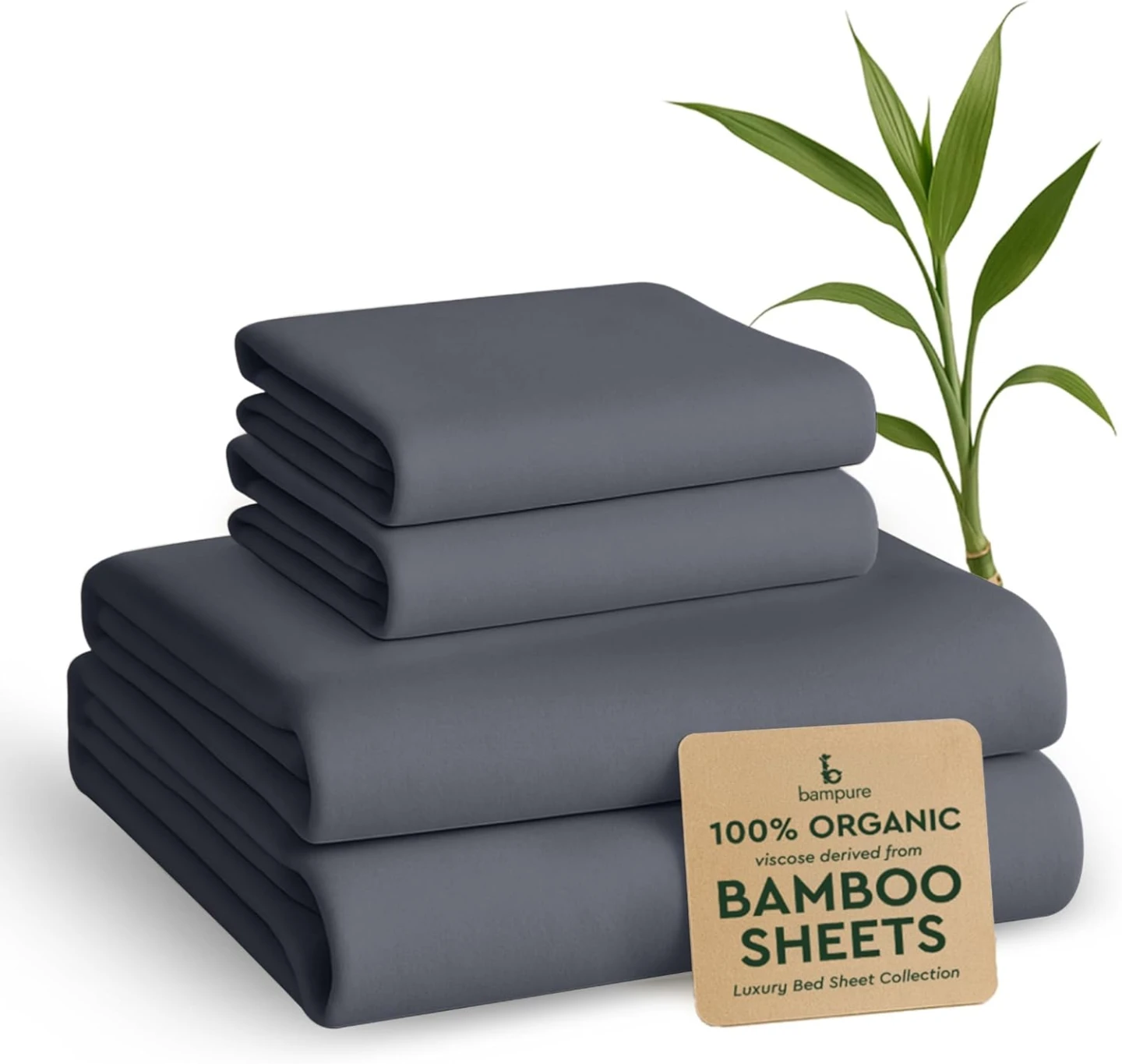 NEW BAMPURE 100% Organic Bamboo Sheets King Set 4PC