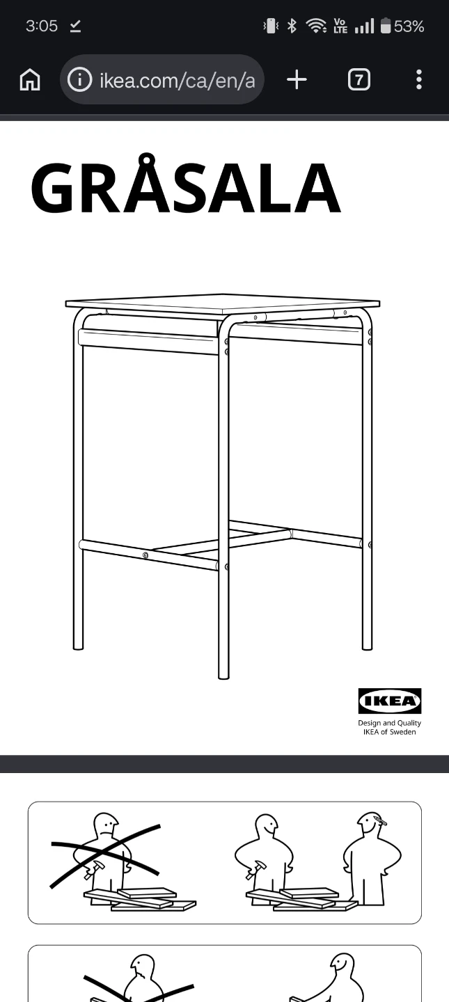 IKEA GRASALA Bar Table & 2 Stools Set (Disassembled) - photo 4