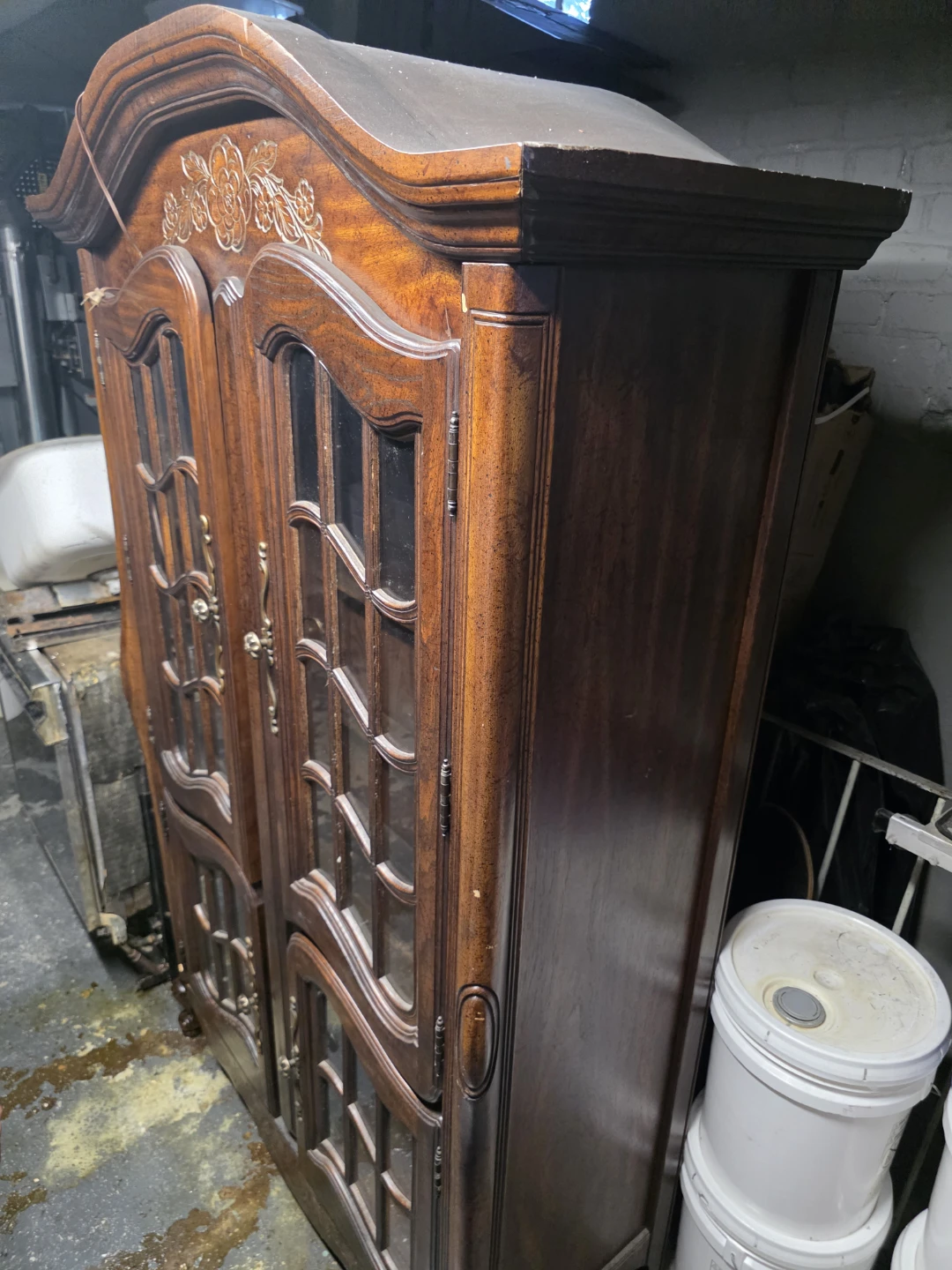 Vintage Wood Display Cabinet