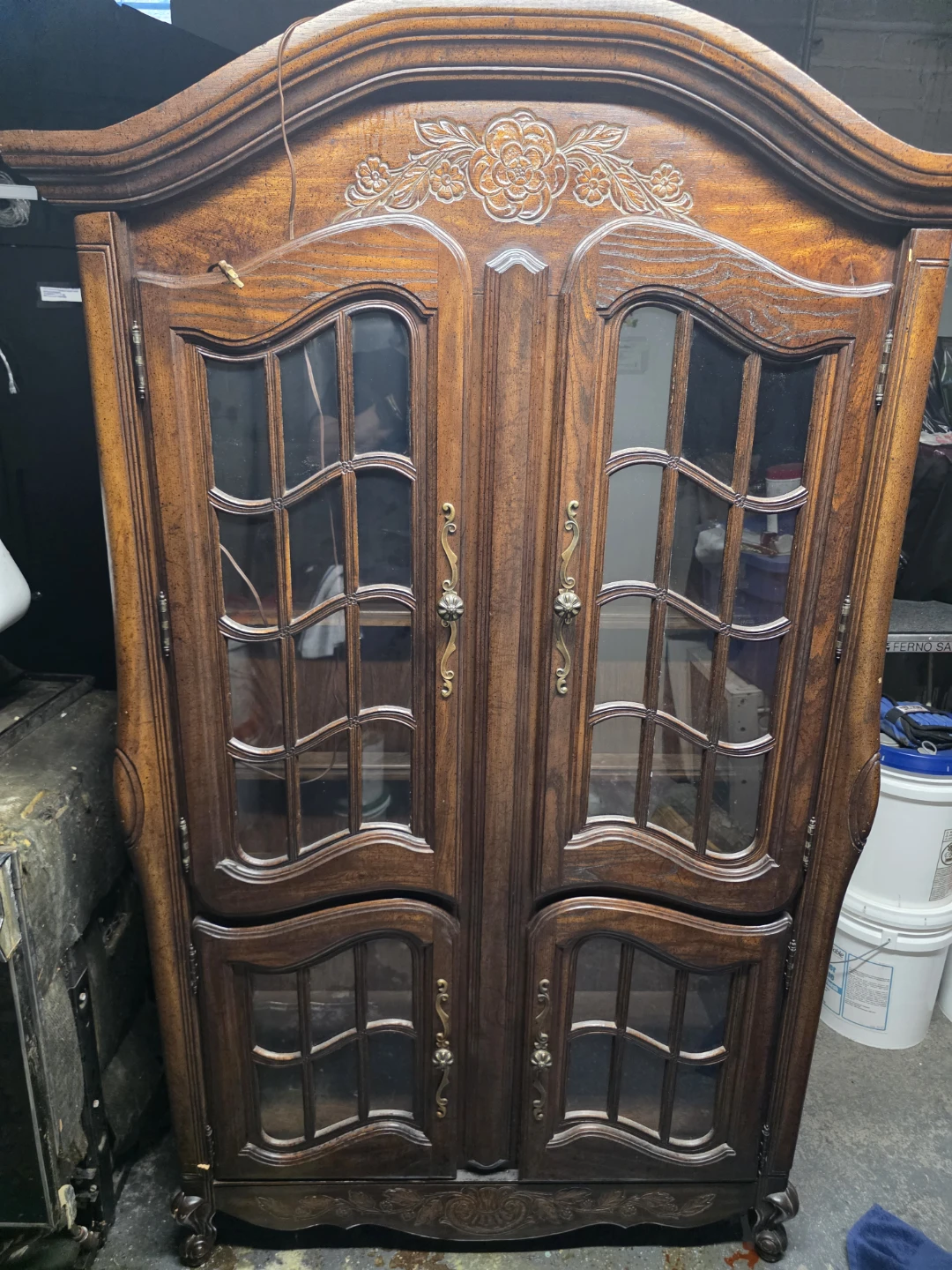 Vintage Wood Display Cabinet - photo 2