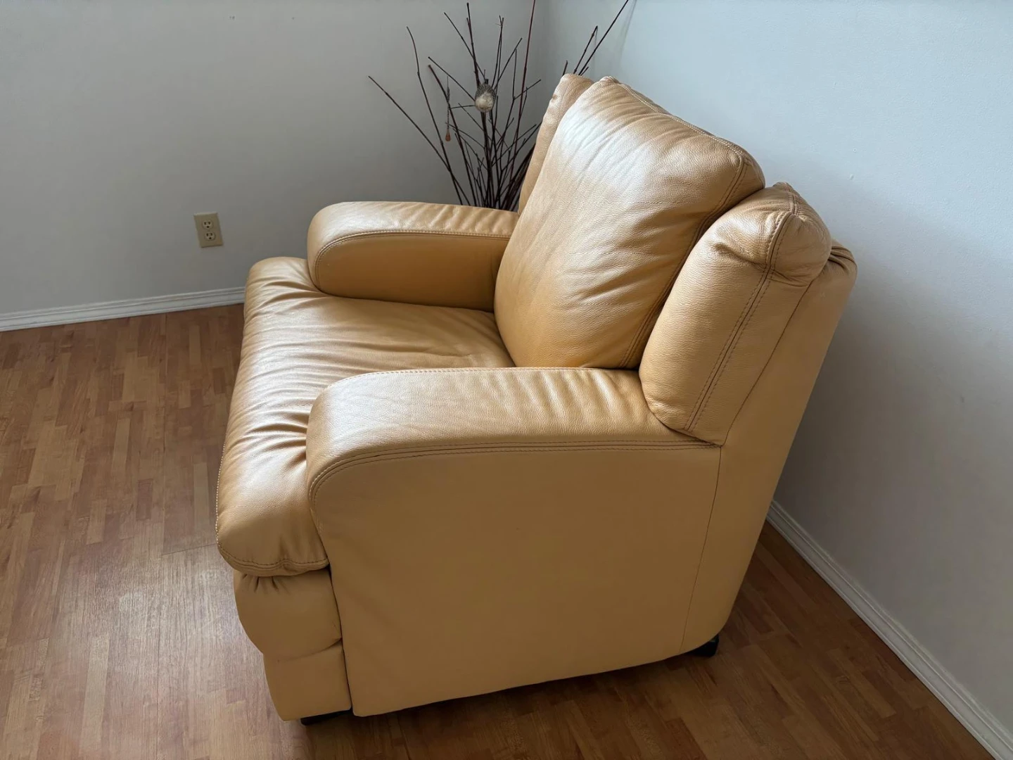 Comfortable Tan Leather Armchair