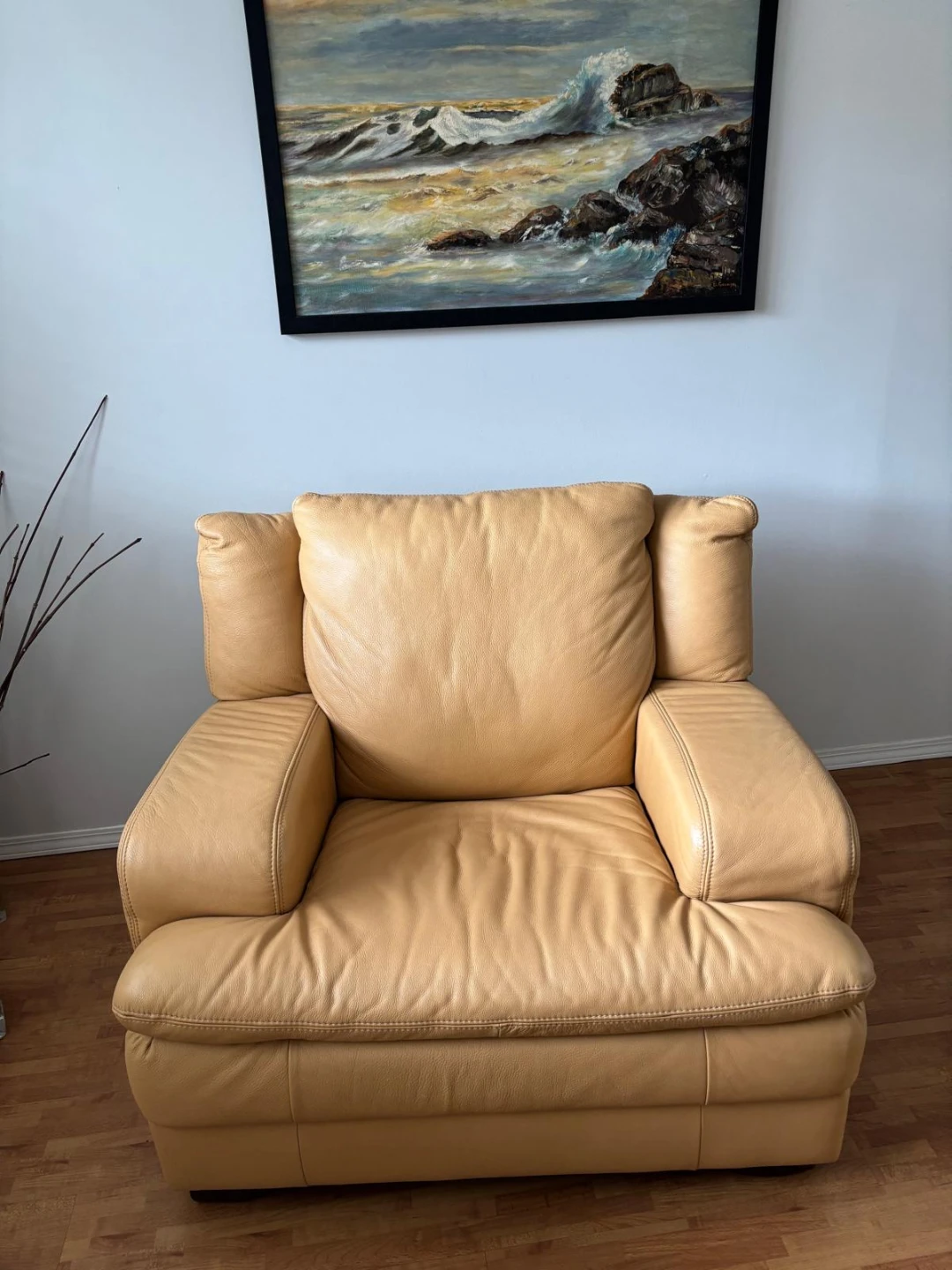 Comfortable Tan Leather Armchair - photo 2