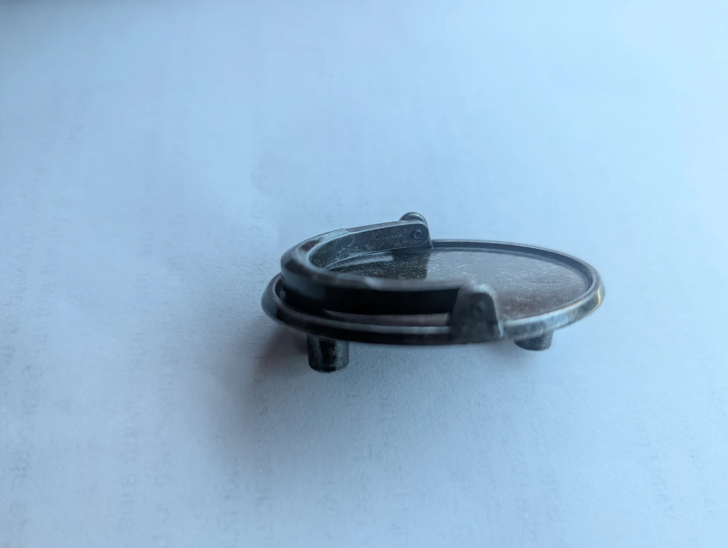 Vintage Metal dresser  knob (2 holes) with srews - photo 3