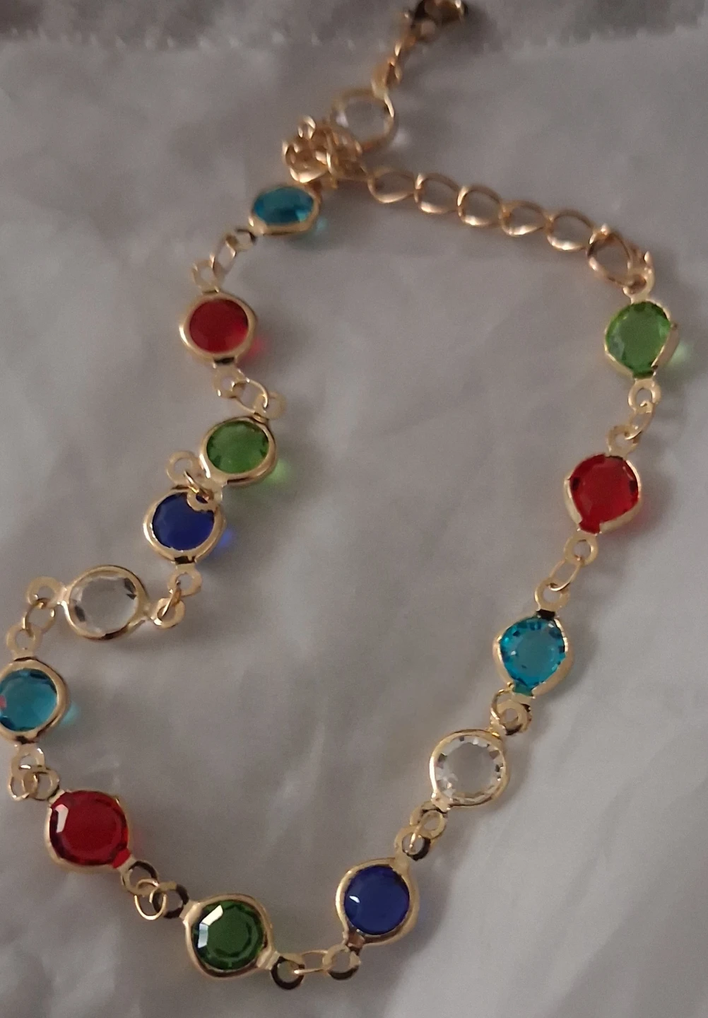 Silver Tone Ring with Purple Stone and Colourful Beaded Necklace - photo 3