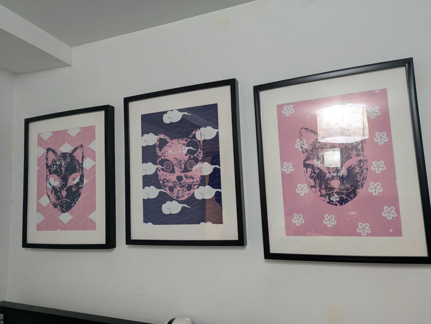Framed Demon Slayer Art Prints (Set of 3)