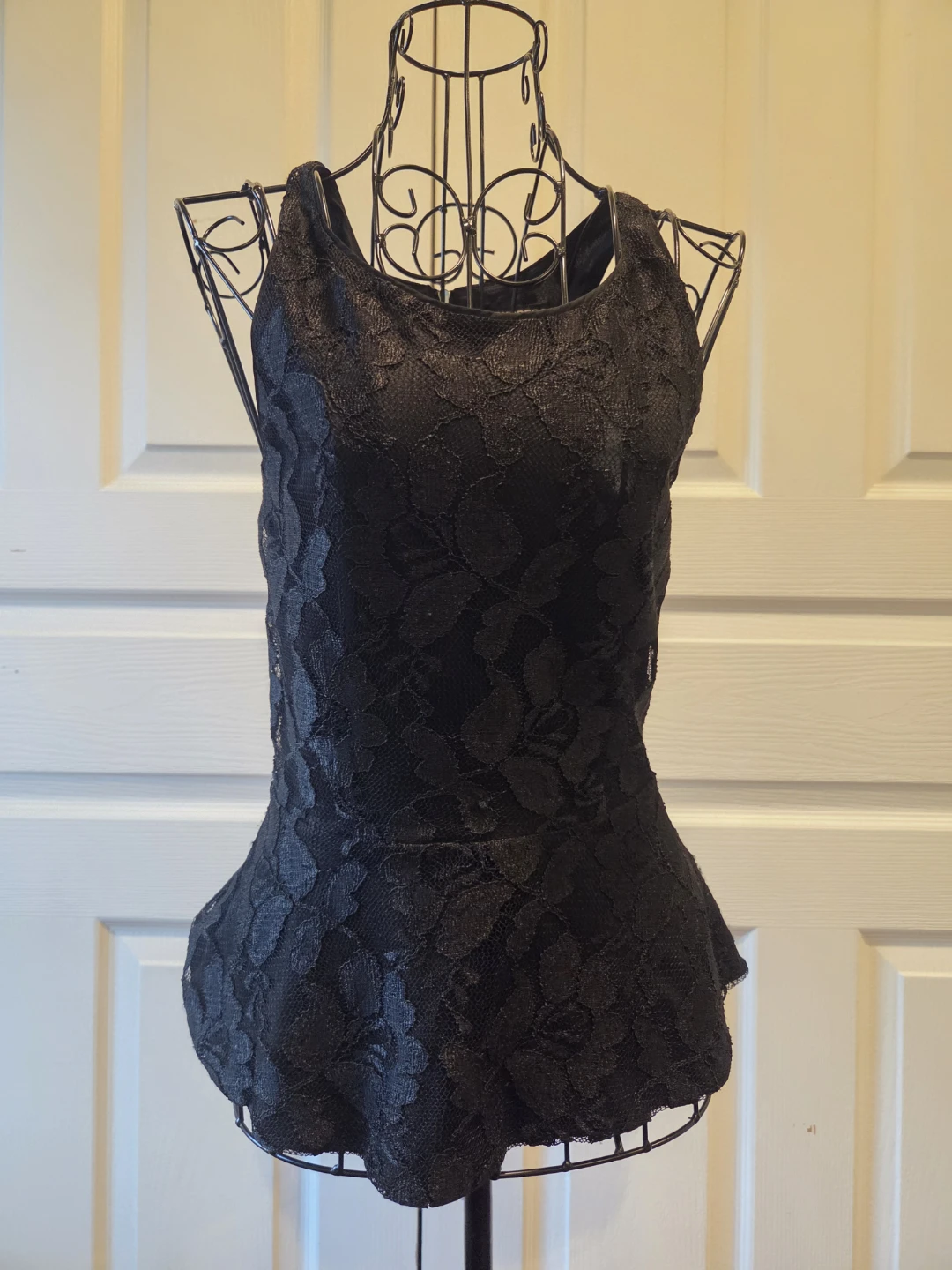 Express Black Lace Peplum Top