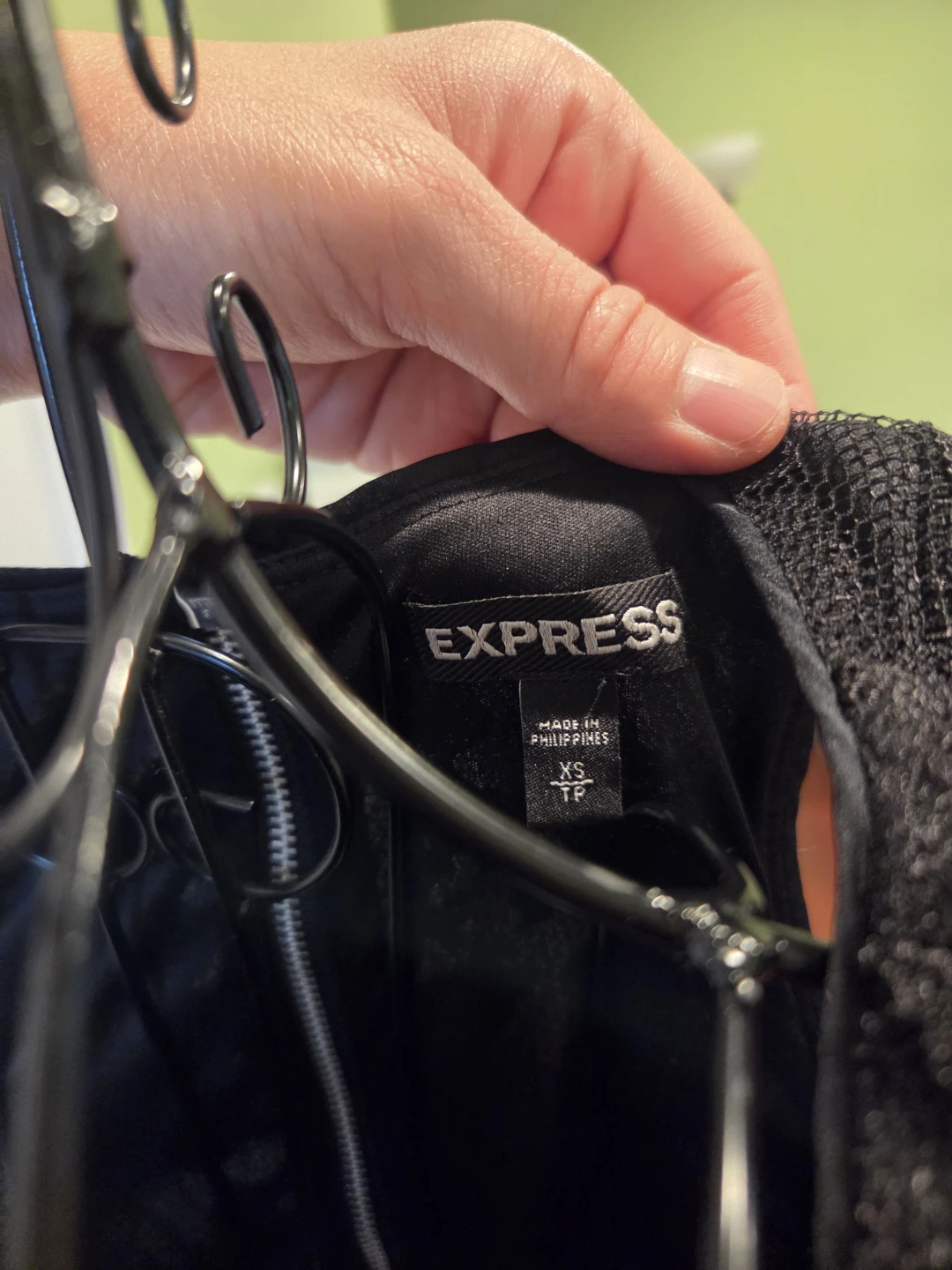 Express Black Lace Peplum Top - photo 3