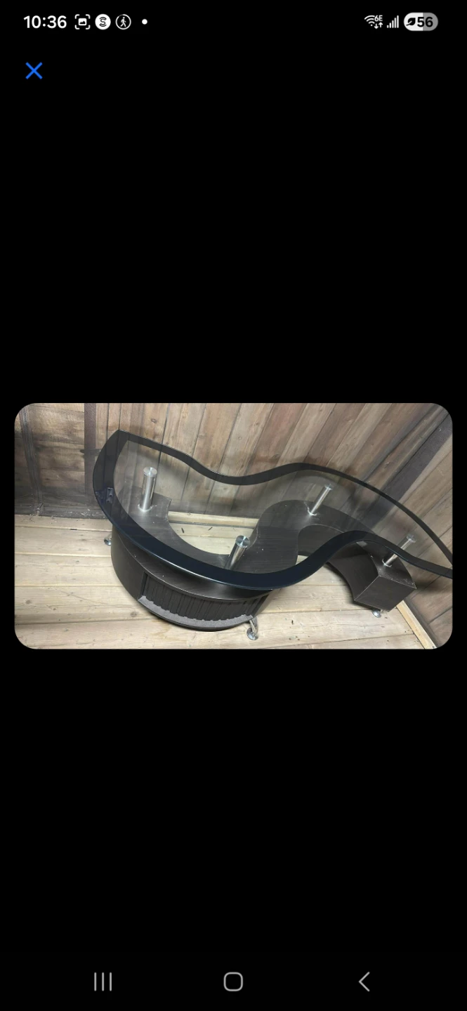Modern S-Shaped Glass Coffee Table - photo 2