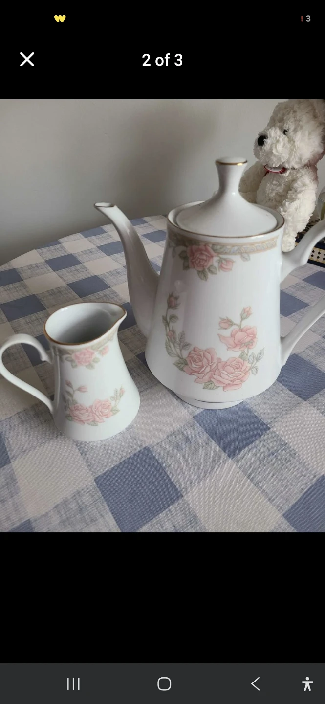 Vintage Rose Teapot and Creamer Set - photo 2