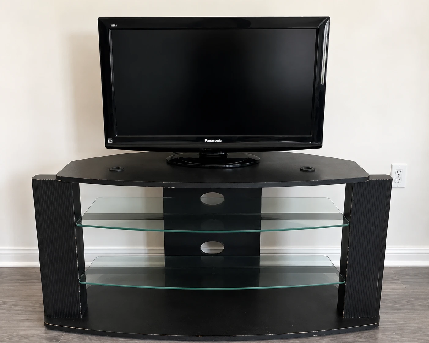 Black 3-Shelf Entertainment Stand - photo 2