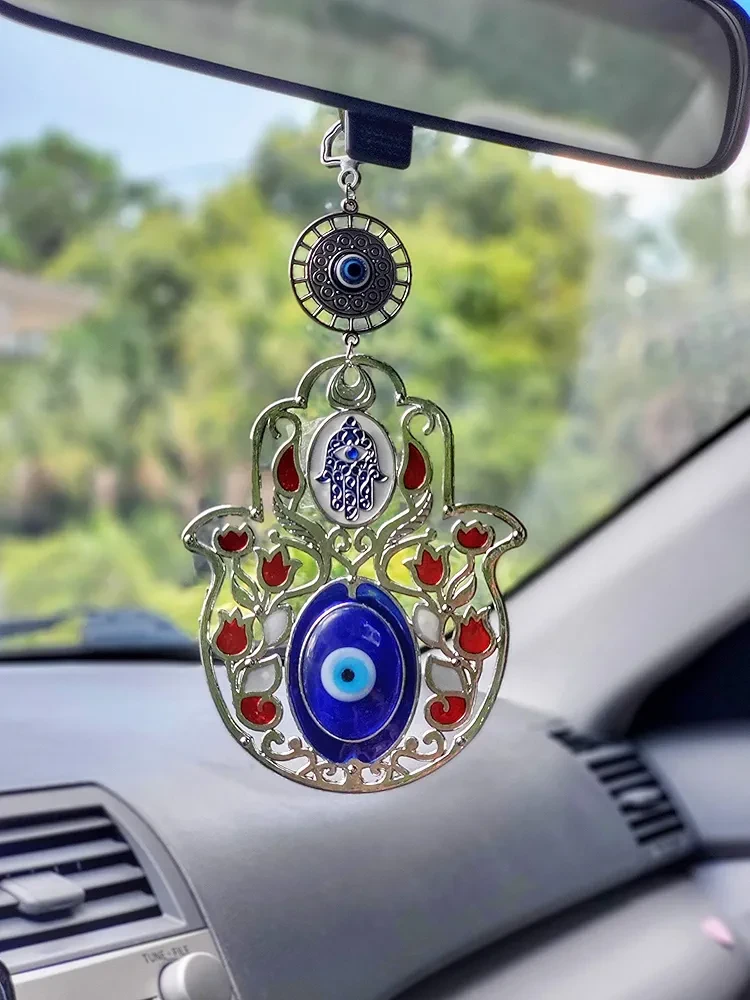 Hamsa Hand Evil Eye Car Charm - photo 2