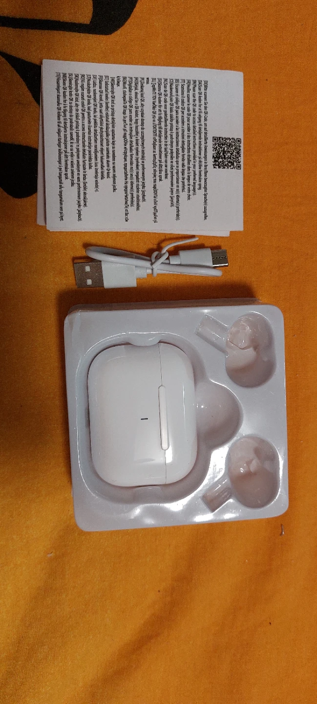 White Wireless Earbuds with Charging Case - photo 2